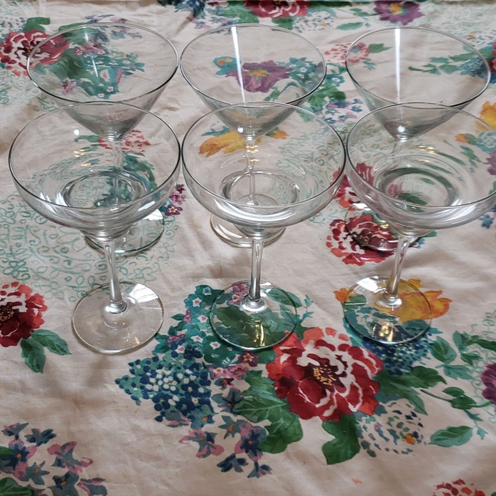 Libbey | 3 martini glasses & 3 margarita glasses